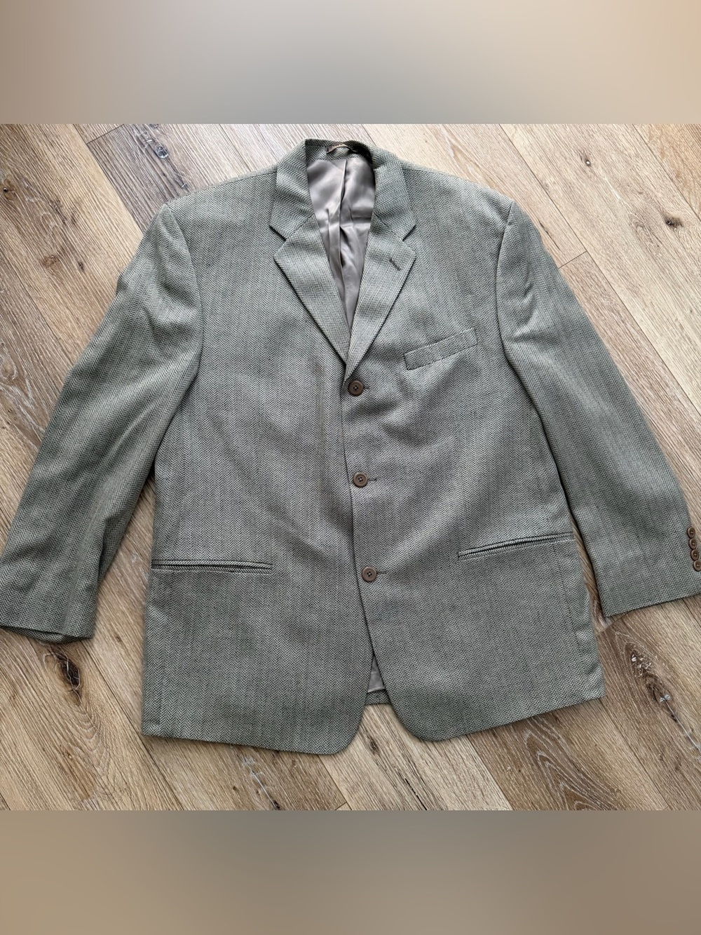Men's Classic Tan Herringbone Blazer